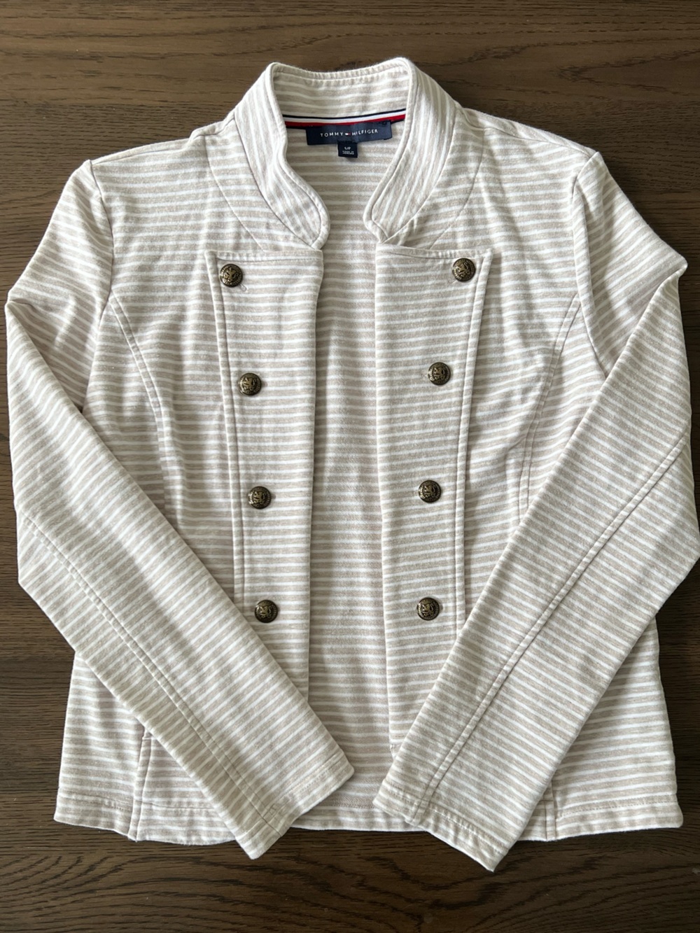Tommy Hilfiger Women’s Military Style Blazer Small Knit Striped
